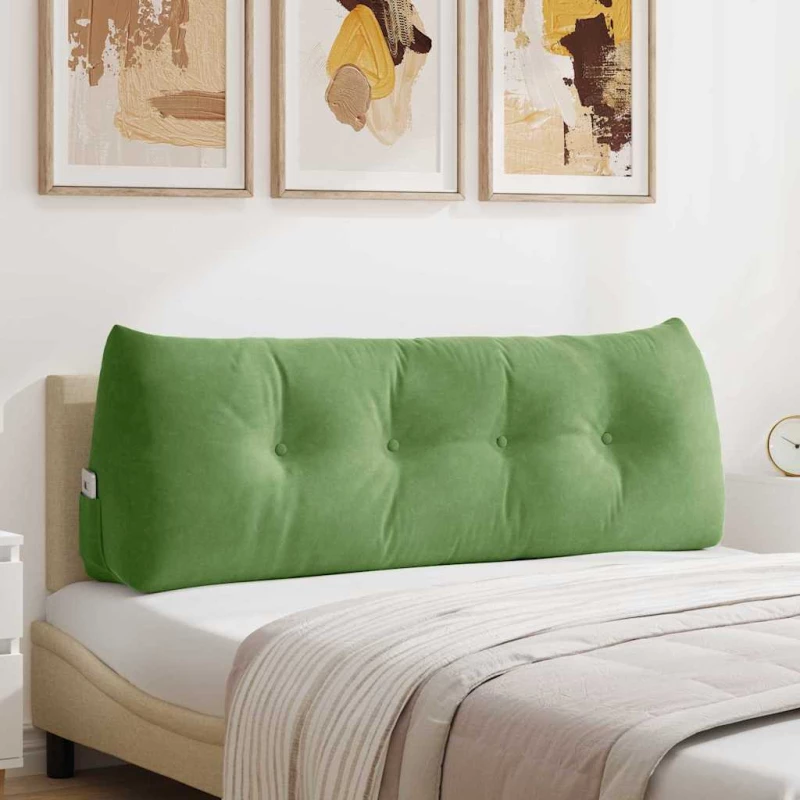 vidaXL Μαξιλάρι Πλάτης Ανοιχτό Πράσινο 140 x 24 x 50 εκ Βελούδο