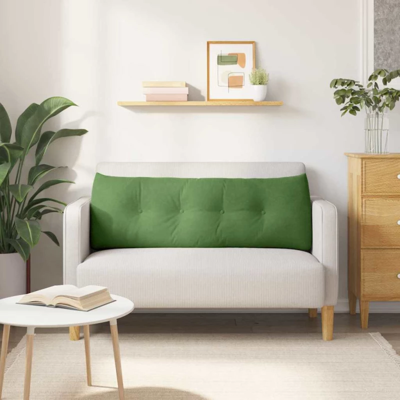 vidaXL Μαξιλάρι Πλάτης Ανοιχτό Πράσινο 140 x 24 x 50 εκ Βελούδο