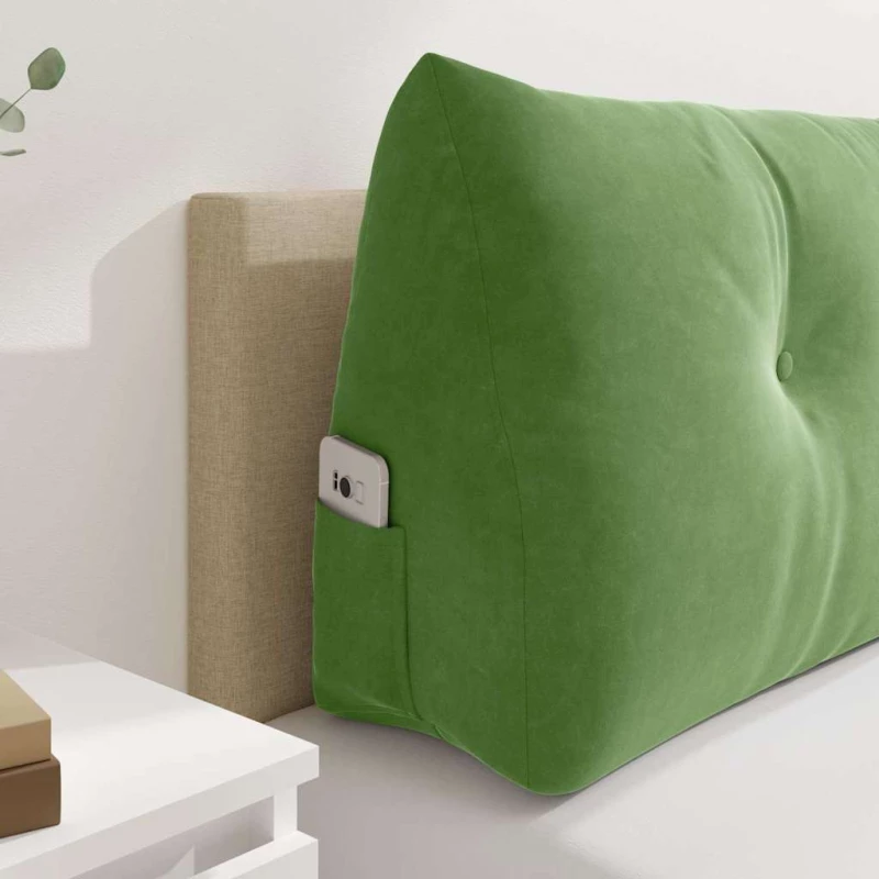 vidaXL Μαξιλάρι Πλάτης Ανοιχτό Πράσινο 140 x 24 x 50 εκ Βελούδο