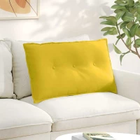 vidaXL Μαξιλάρι Πλάτης Κίτρινο 80 x 50 cm Υφασμάτινο Κορντουρά