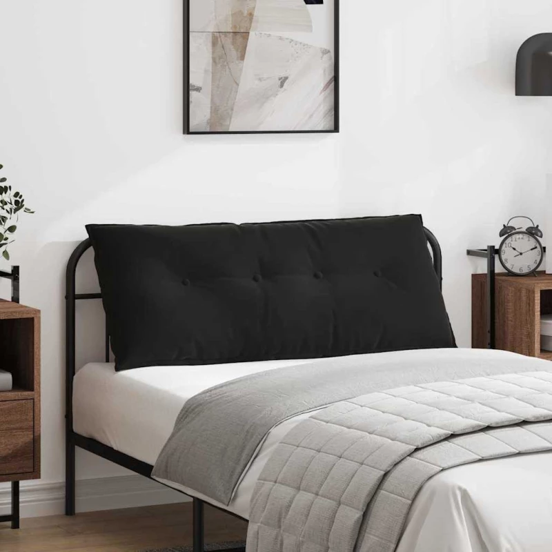 vidaXL Μαξιλάρι Πλάτης Μαύρο 120 x 50 cm Υφασμάτινο Κορντουρά