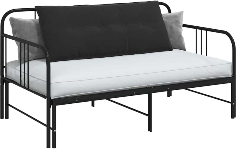 vidaXL Μαξιλάρι Πλάτης Μαύρο 120 x 50 cm Υφασμάτινο Κορντουρά