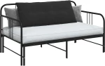 vidaXL Μαξιλάρι Πλάτης Μαύρο 120 x 50 cm Υφασμάτινο Κορντουρά