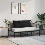 vidaXL Μαξιλάρι Πλάτης Μαύρο 120 x 50 cm Υφασμάτινο Κορντουρά