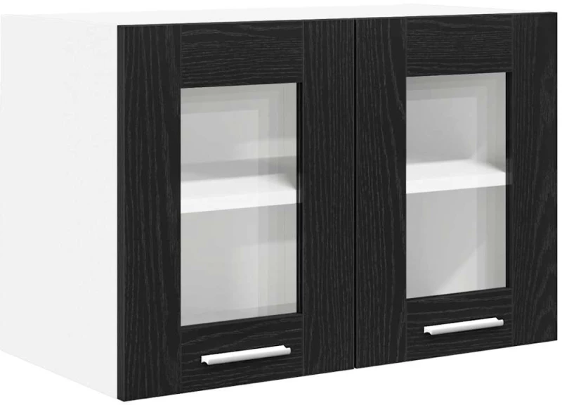 vidaXL Κρεμαστό ντουλάπι Riga 2 pcs Μαύρη Οξυά 60 x 31 x 40 εκ