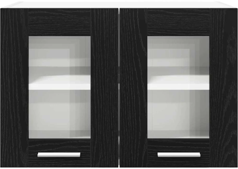 vidaXL Κρεμαστό ντουλάπι Riga 2 pcs Μαύρη Οξυά 60 x 31 x 40 εκ