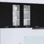 vidaXL Κρεμαστό ντουλάπι Riga 2 pcs Μαύρη Οξυά 40 x 31 x 80 εκ.