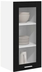 vidaXL Κρεμαστό ντουλάπι Riga 2 pcs Μαύρη Οξυά 40 x 31 x 80 εκ.