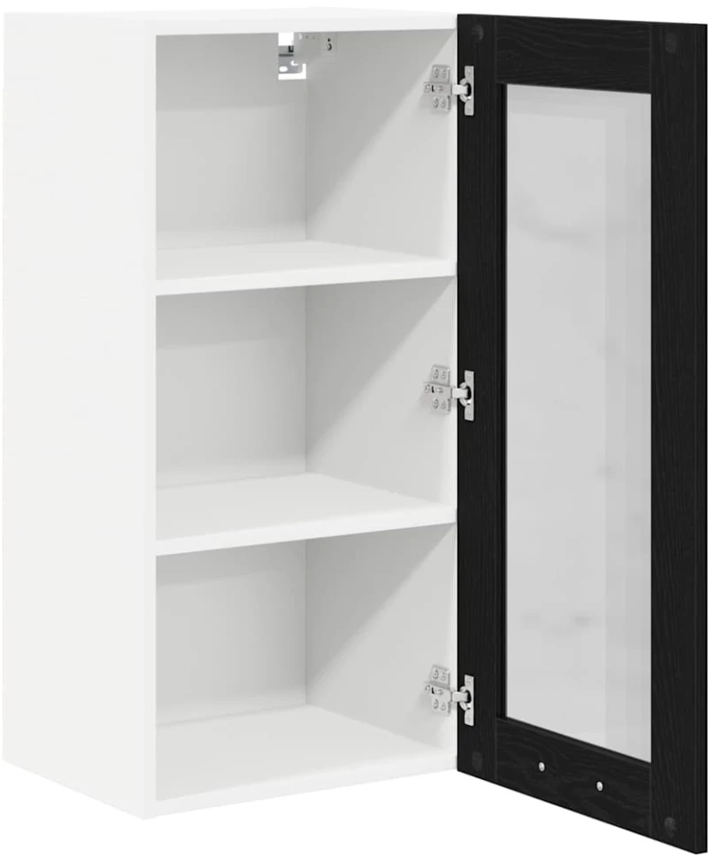 vidaXL Κρεμαστό ντουλάπι Riga 2 pcs Μαύρη Οξυά 40 x 31 x 80 εκ.