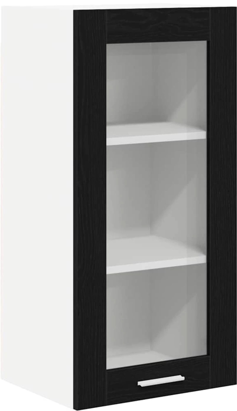 vidaXL Κρεμαστό ντουλάπι Riga 2 pcs Μαύρη Οξυά 40 x 31 x 80 εκ.