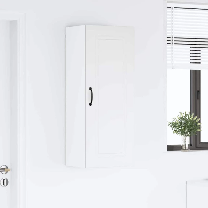 vidaXL Κρεμαστό ντουλάπι κουζίνας με ράφι Λευκό 40 x 31 x 100 εκ.