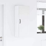 vidaXL Κρεμαστό ντουλάπι κουζίνας με ράφι Λευκό 40 x 31 x 100 εκ.