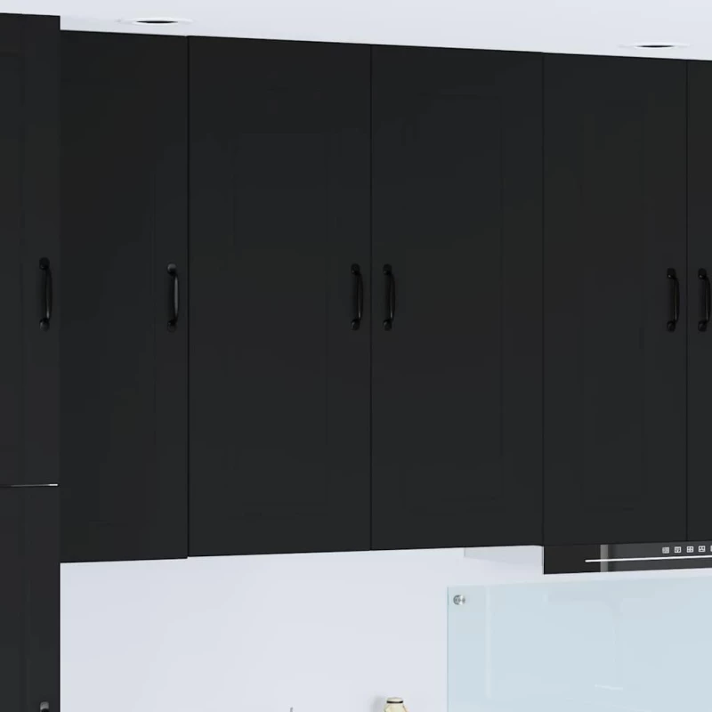 vidaXL Κρεμαστό ντουλάπι κουζίνας με ράφι Μαύρο 80 x 31 x 100 εκ.