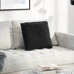 vidaXL Μαξιλάρι Πλάτης Μαύρο 50 x 45 εκ. Υφασμάτινο Κορντουρά