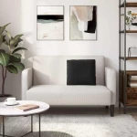 vidaXL Μαξιλάρι Πλάτης Μαύρο 50 x 45 εκ. Υφασμάτινο Κορντουρά