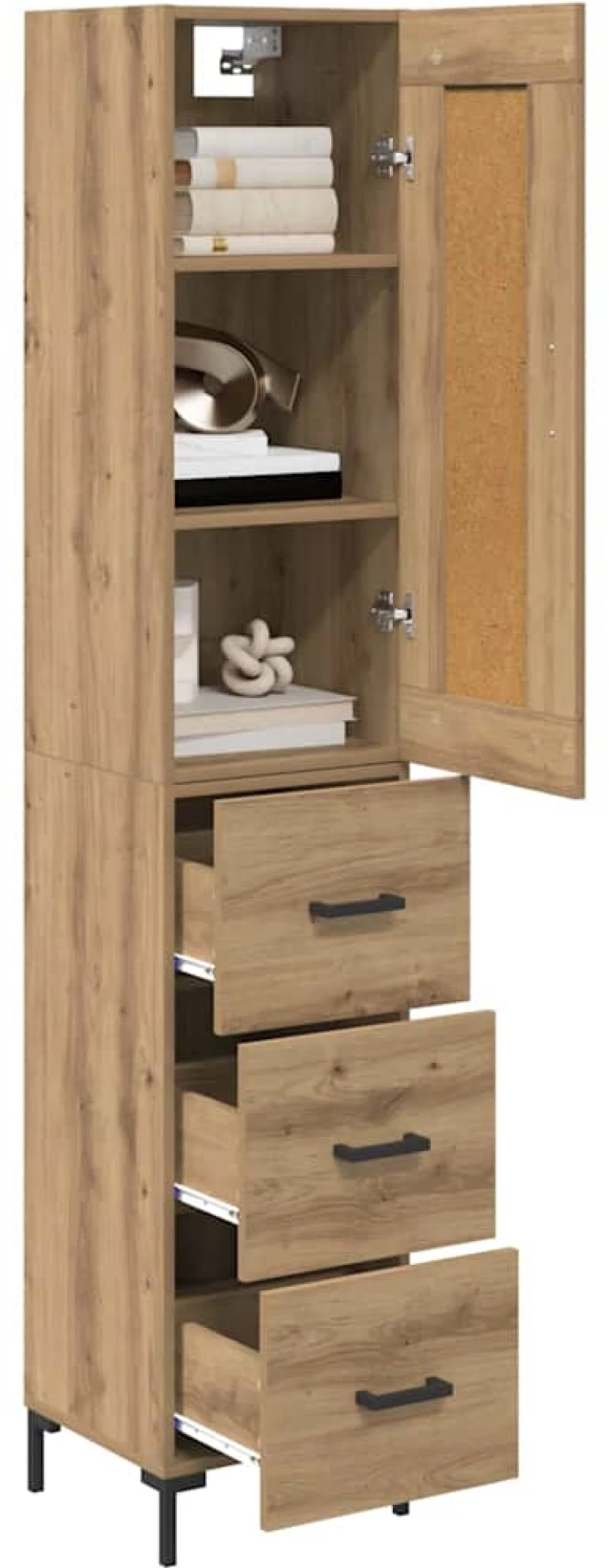 vidaXL Highboard Artisan Oak 34,5 x 34 x 180 εκ. Επεξεργασμένο ξύλο