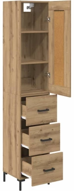 vidaXL Highboard Artisan Oak 34,5 x 34 x 180 εκ. Επεξεργασμένο ξύλο