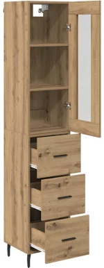 vidaXL Highboard Artisan Oak 34,5 x 34 x 180 εκ. Επεξεργασμένο ξύλο