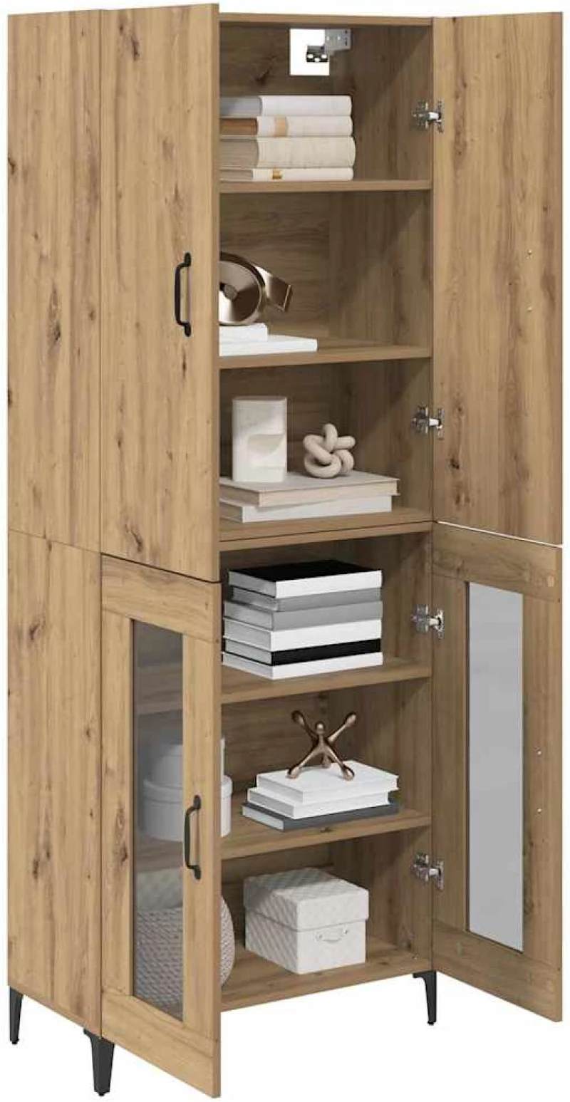 vidaXL Highboard Artisan Oak 69,5 x 34 x 180 εκ. Επεξεργασμένο ξύλο