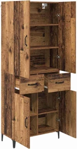 vidaXL Highboard Παλιό Ξύλο 69,5 x 34 x 180 εκ. Επεξεργασμένο ξύλο
