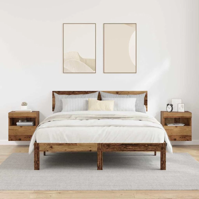 vidaXL Βάσεις τηλεόρασης Επιτοίχιο 2 pcs Παλιό Ξύλο 40 x 30 x 40 εκ