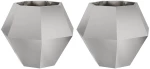 vidaXL Γλάστρα 2 pcs Ασημί 75 x 75 x 60 εκ Ανοξείδωτο ατσάλι