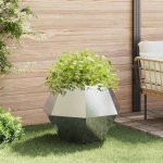 vidaXL Γλάστρα 2 pcs Ασημί 75 x 75 x 60 εκ Ανοξείδωτο ατσάλι