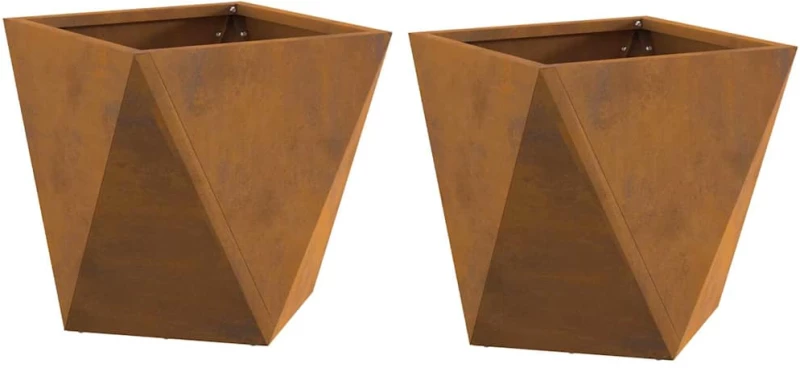 vidaXL Γλάστρα 2 pcs Σκ rusty 30 x 30 x 30 cm