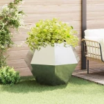 vidaXL Γλάστρα Ασημί 100 x 100 x 80 εκ Επικαλυμμένος Χάλυβας