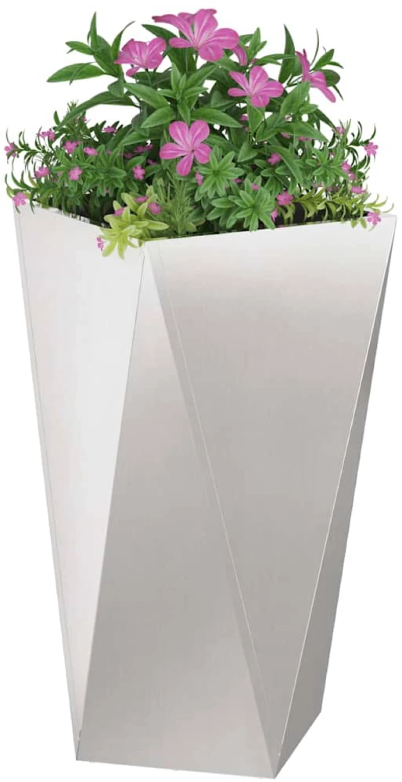 vidaXL Γλάστρα Ασημί 40 x 40 x 75 cm Ανοξείδωτο ατσάλι