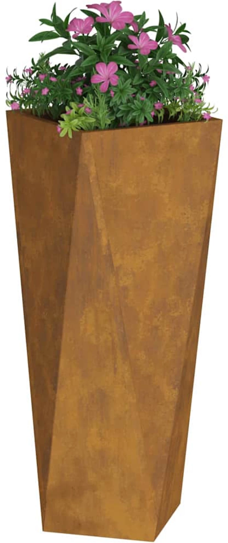 vidaXL Γλάστρα Σκ rusty 30 x 30 x 75 εκ Ατσάλι Σκληρυθέν στον Αέρα