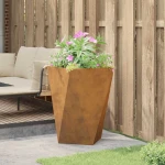 vidaXL Γλάστρα Σκ rusty 50 x 50 x 75 cm Ατσάλι Σκληρυθέν στον Αέρα