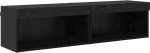 vidaXL Έπιπλα τηλεόρασης Επιτοίχιο 2 pcs Μαύρη Οξυά 60 x 30 x 30 cm