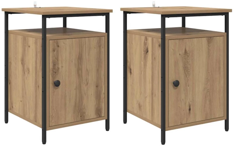 vidaXL Κομοδίνο 2 pcs Artisan Oak 40 x 42 x 60 εκ. Επεξεργασμένο ξύλο