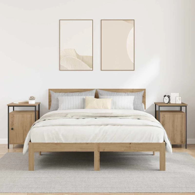 vidaXL Κομοδίνο 2 pcs Artisan Oak 40 x 42 x 60 εκ. Επεξεργασμένο ξύλο