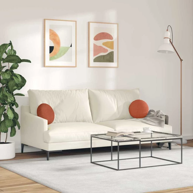 vidaXL Μαξιλάρια καθισμάτων 2 pcs Κόκκινο Πορτοκαλί Ø 30 cm