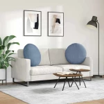 vidaXL Μαξιλάρια καθισμάτων 2 pcs Μπλε Ø 60 cm Υφασμάτινο Κορντουρά