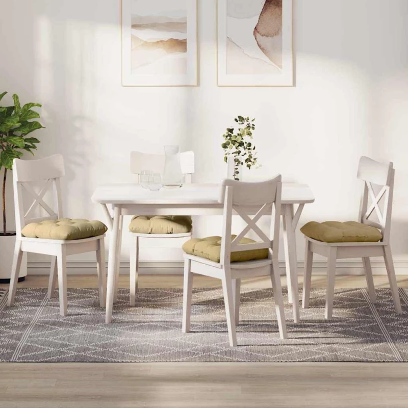 vidaXL Μαξιλάρια καθισμάτων 4 pcs Γκρι Πράσινο 45 x 45 cm
