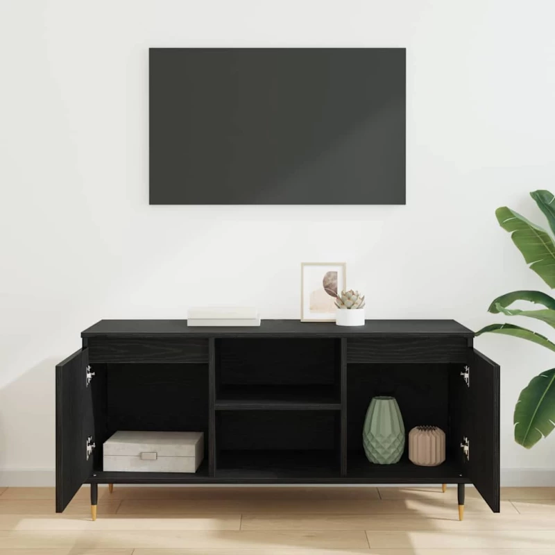 vidaXL Ντουλάπι TV Μαύρη Οξυά 104 x 35 x 50 εκ. Επεξεργασμένο ξύλο