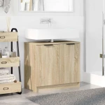 vidaXL Ντουλάπι Μπάνιου με αποθήκευση Δρύς Sonoma 64,5 x 33,5 x 59 εκ.