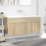 vidaXL Ντουλάπι νιπτήρα Επιτοίχιο Δρύς Sonoma 38,5 x 100 x 46 εκ.