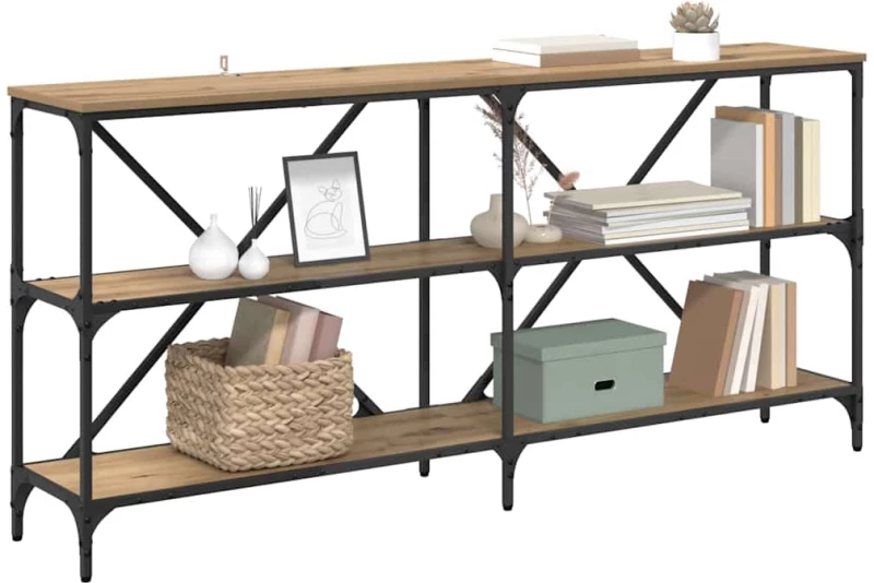 vidaXL Τραπέζι κονσόλας με ράφι Artisan Oak 160 x 30 x 75 εκ