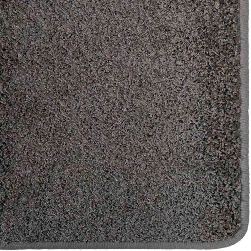 vidaXL Δερμάτινο Χαλί Γκρι 100 x 250 cm 100% Πολυπροπυλένιο Τούφτα