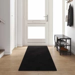 vidaXL Δερμάτινο Χαλί Μαύρο 80 x 400 εκ. 100% Πολυπροπυλένιο Τούφτα