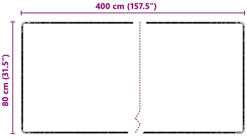 vidaXL Δερμάτινο Χαλί Μαύρο 80 x 400 εκ. 100% Πολυπροπυλένιο Τούφτα