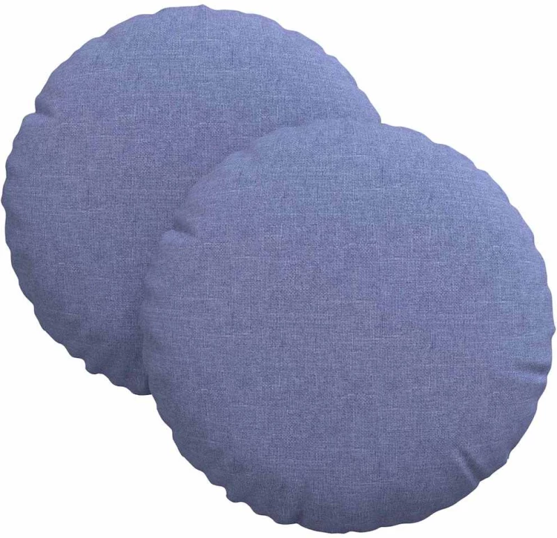 vidaXL Μαξιλάρια καθισμάτων 2 pcs Μπλε τζην Ø30 x 13 εκ ύφασμα