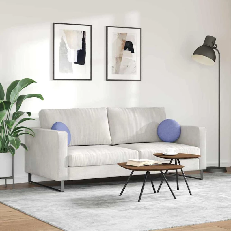 vidaXL Μαξιλάρια καθισμάτων 2 pcs Μπλε τζην Ø30 x 13 εκ ύφασμα