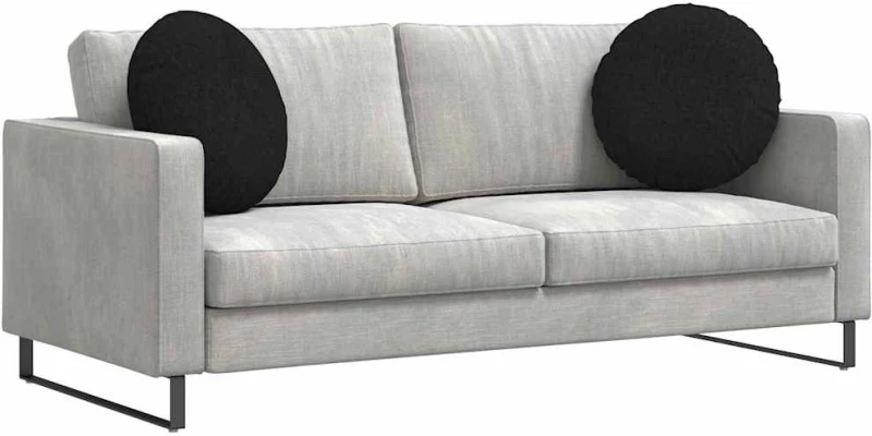 vidaXL Μαξιλάρια καθισμάτων 2 pcs Μαύρο Ø50 x 19 εκ ύφασμα