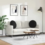 vidaXL Μαξιλάρια καθισμάτων 2 pcs Μαύρο Ø50 x 19 εκ ύφασμα