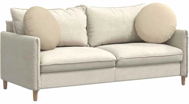 vidaXL Μαξιλάρια καθισμάτων 2 pcs Κρεμ Ø50 x 19 εκ ύφασμα